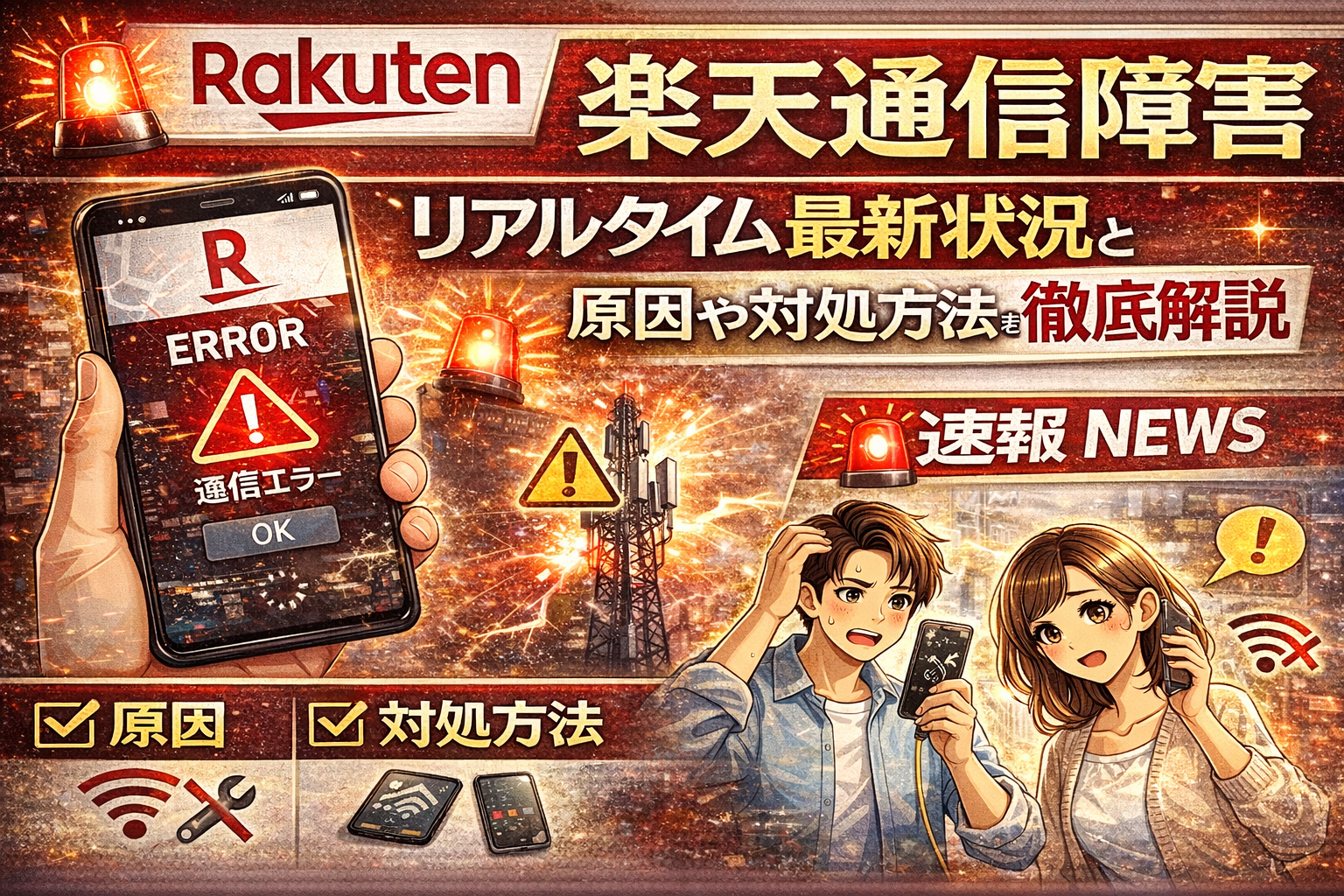 楽天通信障害のリアルタイム最新状況と原因や対処方法を徹底解説